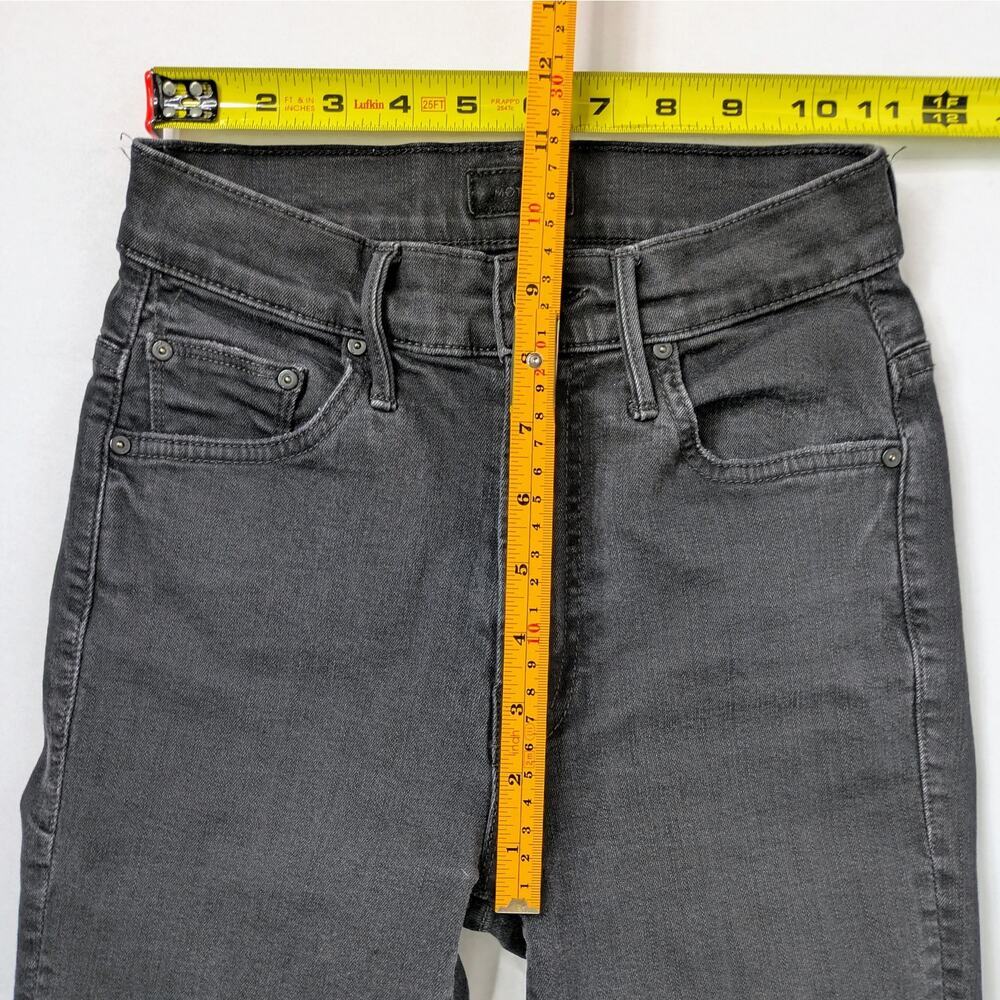 MOTHER Insider Crop Step Fray Jeans 24 Runs Small Black Gray Ankle Crop 11" W - Picture 7 of 11